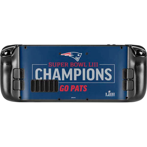 NFL Super Bowl LIII Champions Go Pats Steam Deck Handheld Gaming Computer Skin